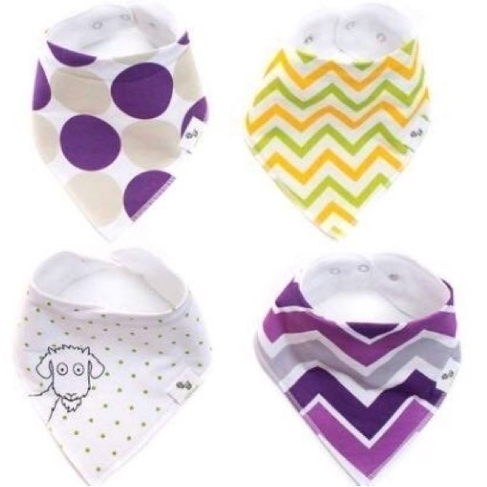 4 pcs BILLY GOAT Organic Cotton baby bandana drool bibs original set Multicolor
